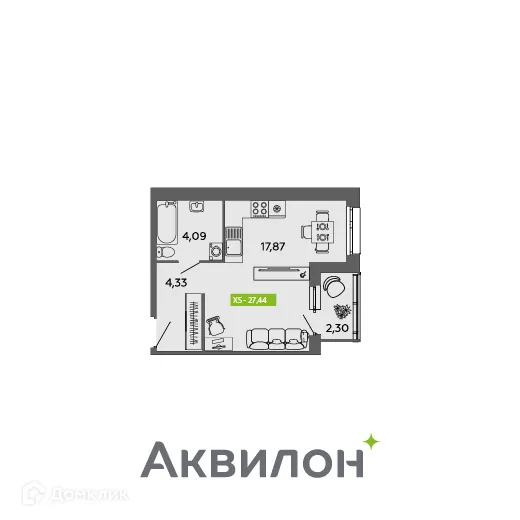 Фото квартиры в ЖК Аквилон MySky (Аквилон  МайСкай)