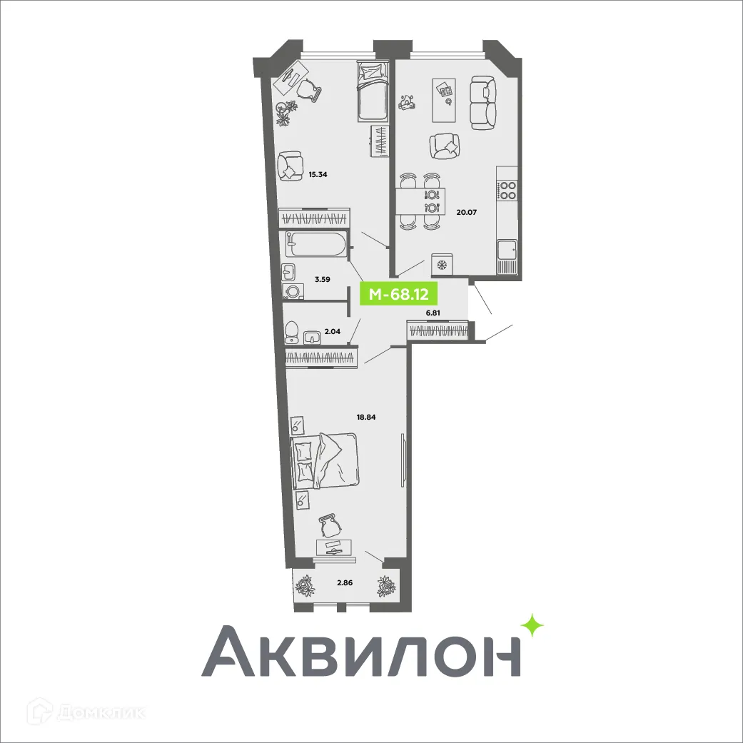 Фото квартиры в ЖК CITY RESIDENCE by AKVILON (СИТИ РЕЗИДЕНС бай АКВИЛОН)