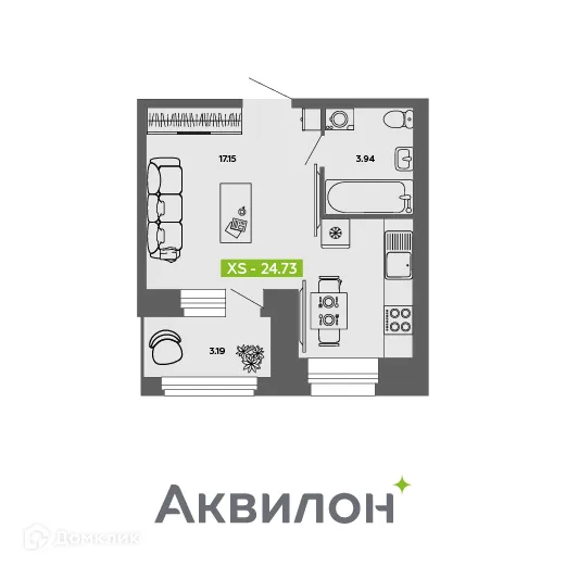 Фото квартиры в ЖК Аквилон ROSA