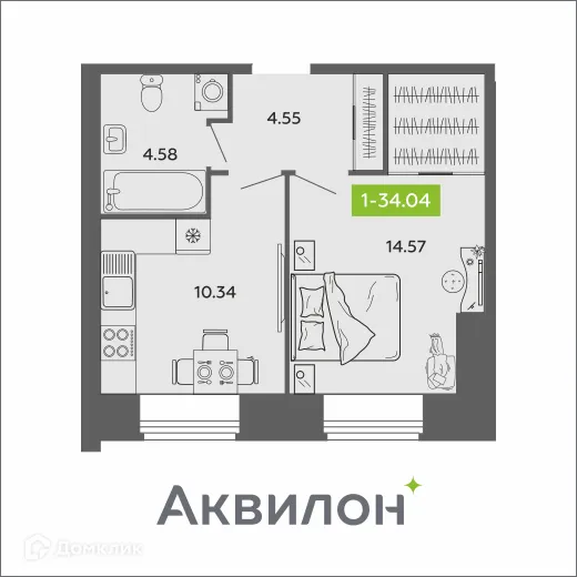 Фото квартиры в ЖК Аквилон ROSA