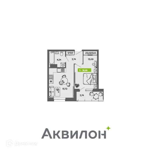 Фото квартиры в ЖК Аквилон MySky (Аквилон  МайСкай)