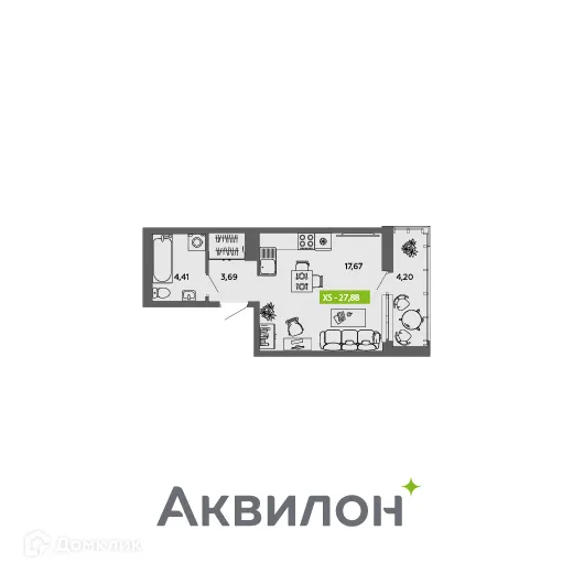 Фото квартиры в ЖК Аквилон MySky (Аквилон  МайСкай)