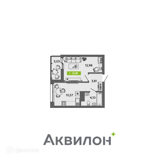 Фото квартиры в ЖК Аквилон MySky (Аквилон  МайСкай)