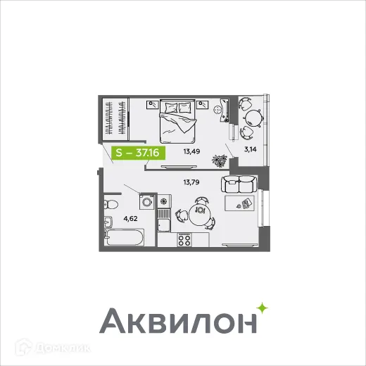 Фото квартиры в ЖК Аквилон MySky (Аквилон  МайСкай)