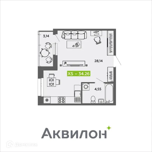 Фото квартиры в ЖК Аквилон MySky (Аквилон  МайСкай)