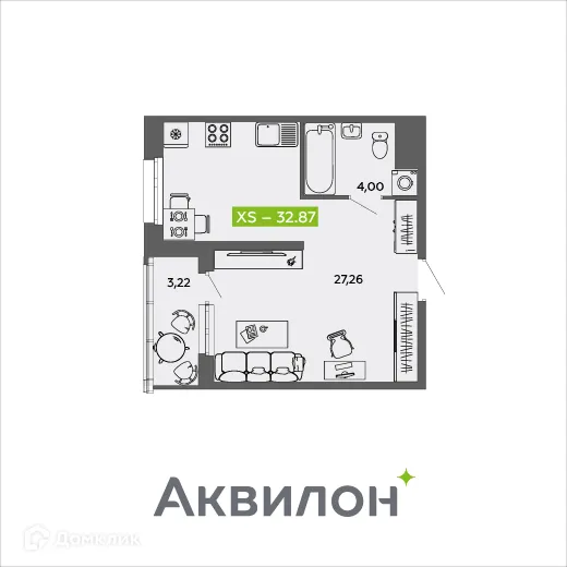 Фото квартиры в ЖК Аквилон MySky (Аквилон  МайСкай)