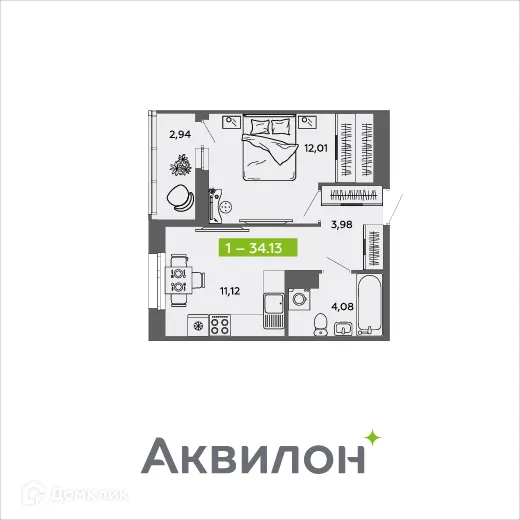 Фото квартиры в ЖК Аквилон MySky (Аквилон  МайСкай)