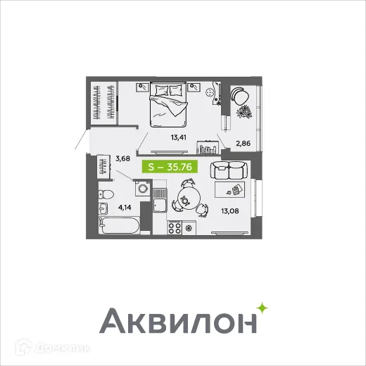 Фото квартиры в ЖК Аквилон MySky (Аквилон  МайСкай)
