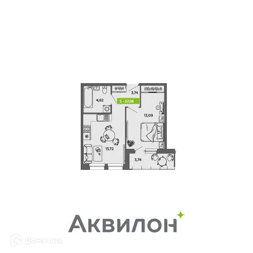 Фото квартиры в ЖК Аквилон MySky (Аквилон  МайСкай)
