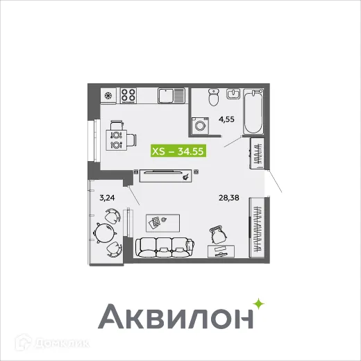 Фото квартиры в ЖК Аквилон MySky (Аквилон  МайСкай)