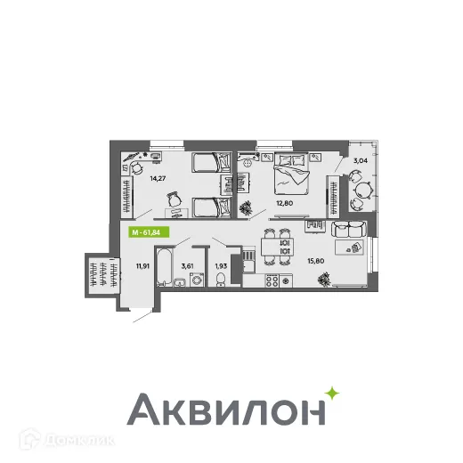Фото квартиры в ЖК Аквилон MySky (Аквилон  МайСкай)