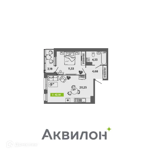 Фото квартиры в ЖК Аквилон MySky (Аквилон  МайСкай)