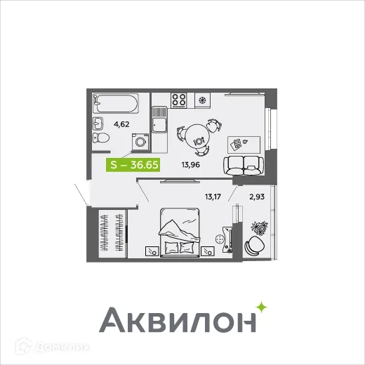Фото квартиры в ЖК Аквилон MySky (Аквилон  МайСкай)