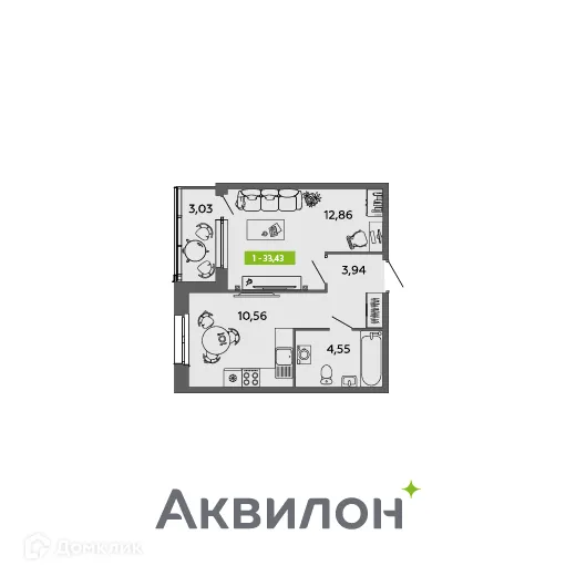 Фото квартиры в ЖК Аквилон MySky (Аквилон  МайСкай)