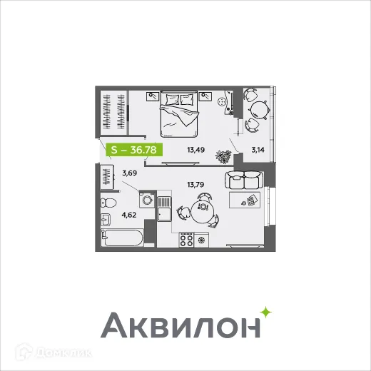 Фото квартиры в ЖК Аквилон MySky (Аквилон  МайСкай)