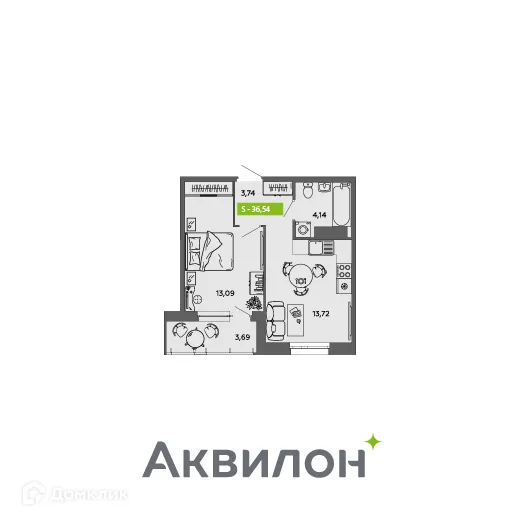 Фото квартиры в ЖК Аквилон MySky (Аквилон  МайСкай)