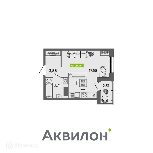 Фото квартиры в ЖК Аквилон MySky (Аквилон  МайСкай)
