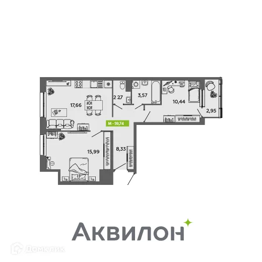 Фото квартиры в ЖК Аквилон MySky (Аквилон  МайСкай)