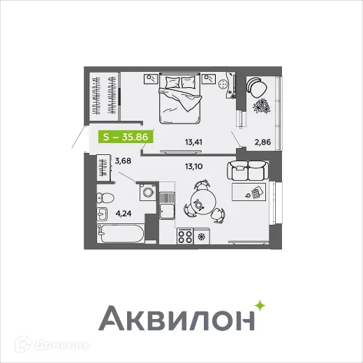 Фото квартиры в ЖК Аквилон MySky (Аквилон  МайСкай)