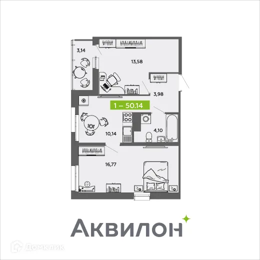 Фото квартиры в ЖК Аквилон MySky (Аквилон  МайСкай)