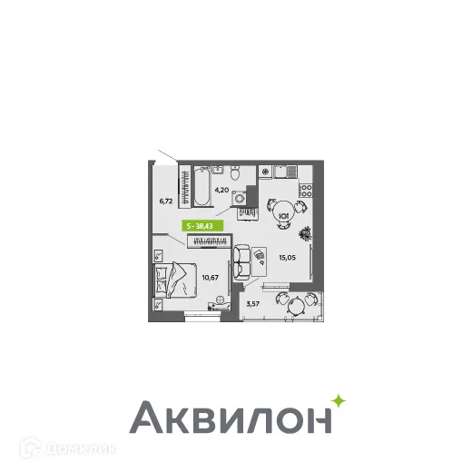 Фото квартиры в ЖК Аквилон MySky (Аквилон  МайСкай)