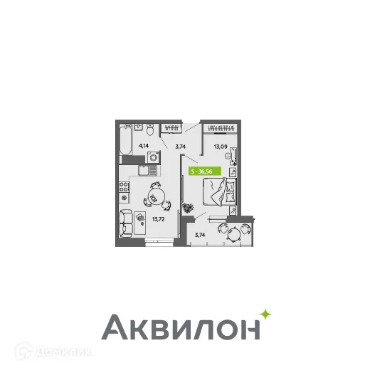 Фото квартиры в ЖК Аквилон MySky (Аквилон  МайСкай)