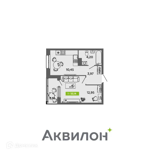 Фото квартиры в ЖК Аквилон MySky (Аквилон  МайСкай)