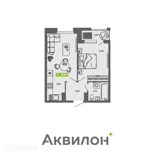Фото квартиры в ЖК City Towers (Сити Тауэрс)