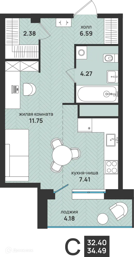 Фото квартиры в ЖК Мегаполис