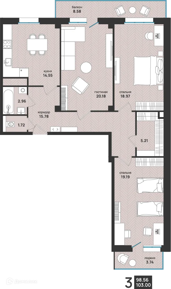 Фото квартиры в ЖК Мегаполис