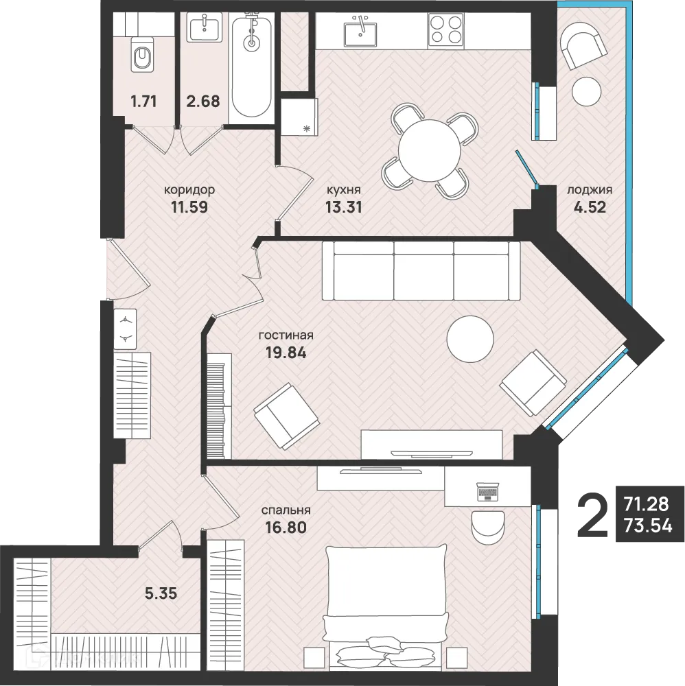 Фото квартиры в ЖК Мегаполис