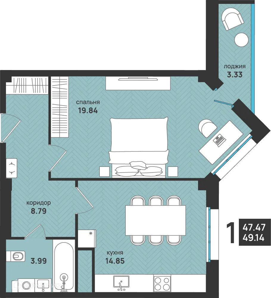 Фото квартиры в ЖК Мегаполис