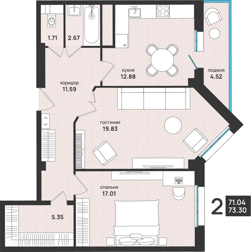 Фото квартиры в ЖК Мегаполис