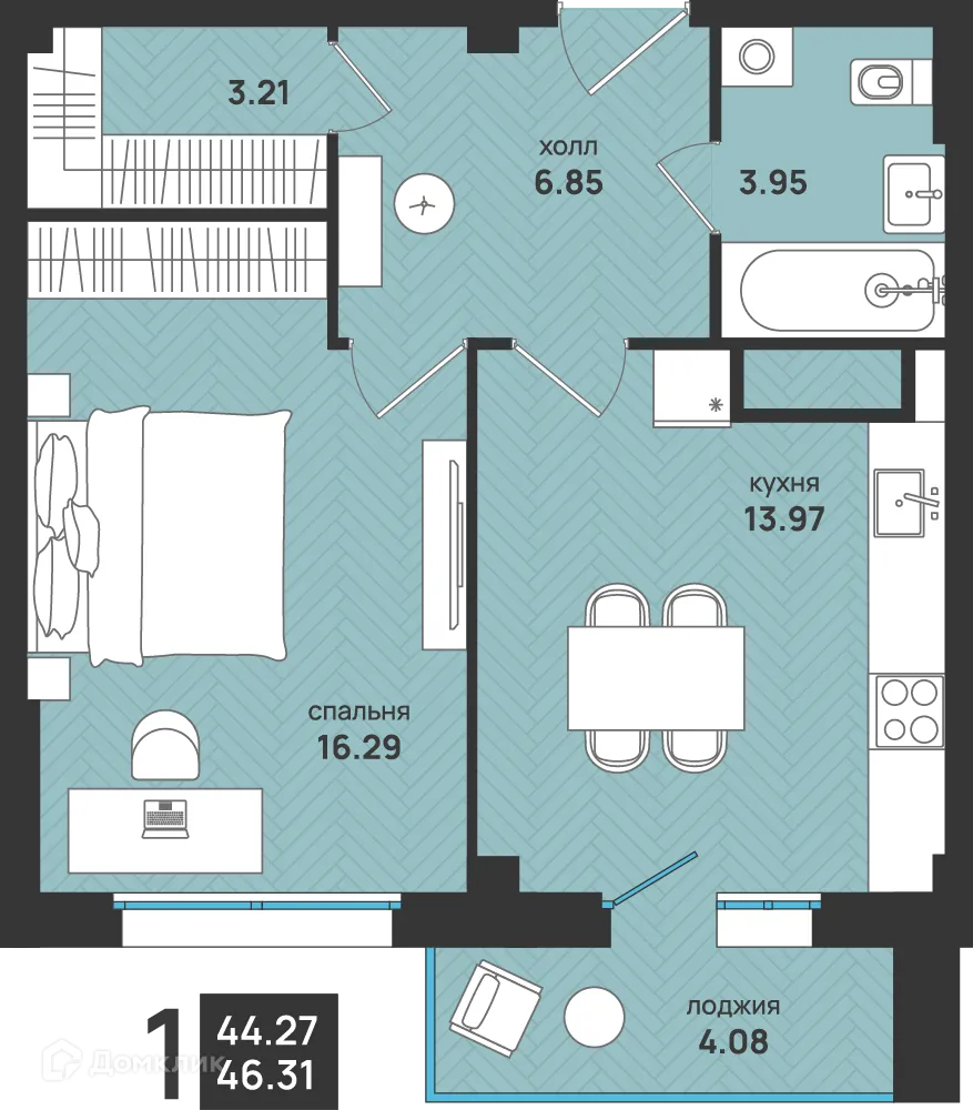 Фото квартиры в ЖК Мегаполис