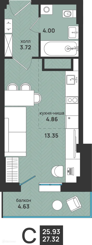 Фото квартиры в ЖК Мегаполис