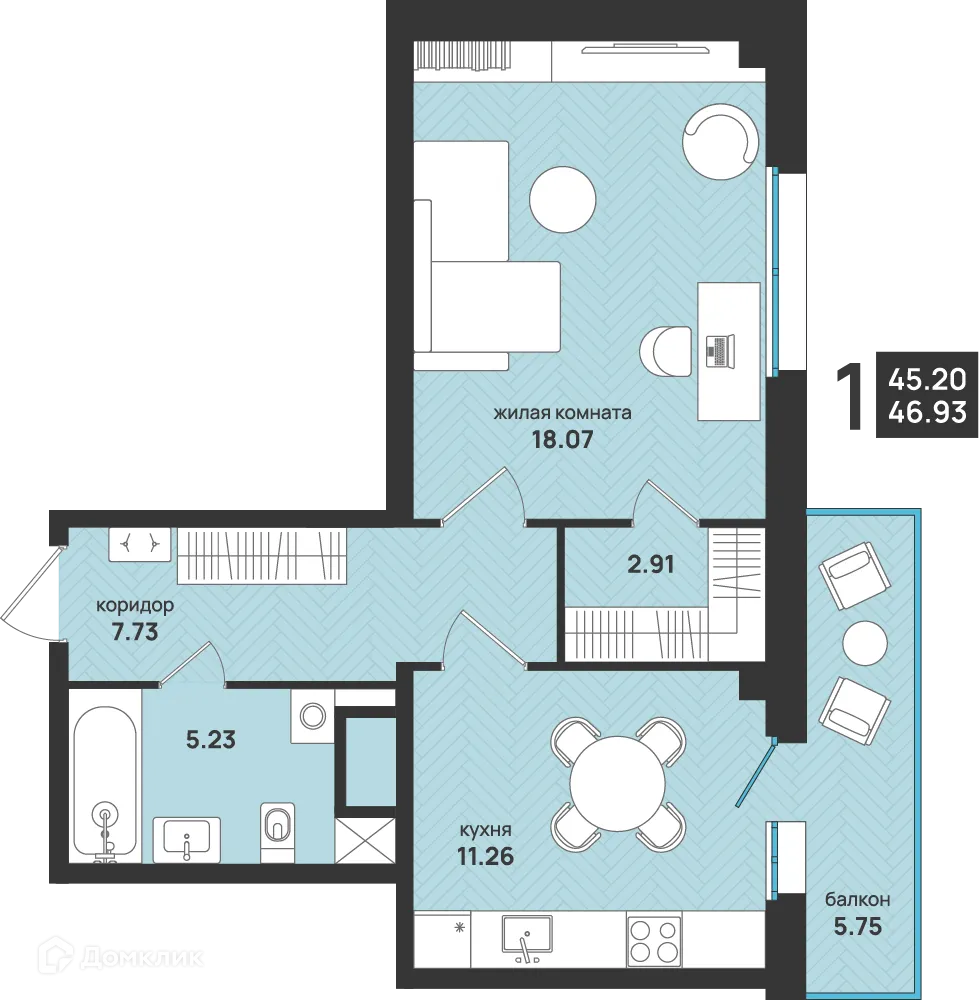 Фото квартиры в ЖК Мегаполис