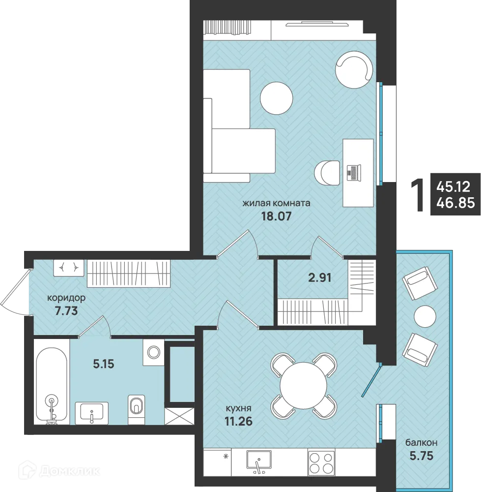 Фото квартиры в ЖК Мегаполис