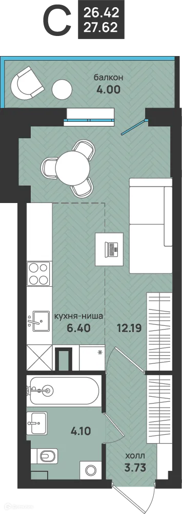 Фото квартиры в ЖК Мегаполис