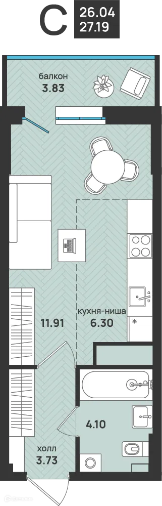 Фото квартиры в ЖК Мегаполис