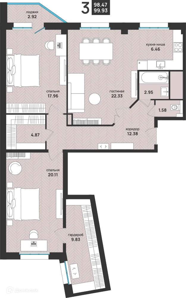 Фото квартиры в ЖК Мегаполис