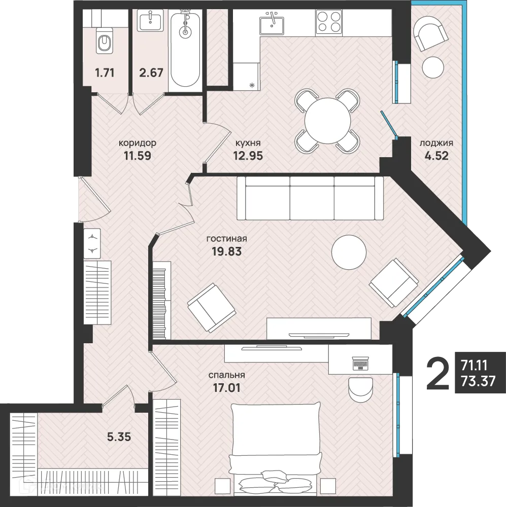 Фото квартиры в ЖК Мегаполис
