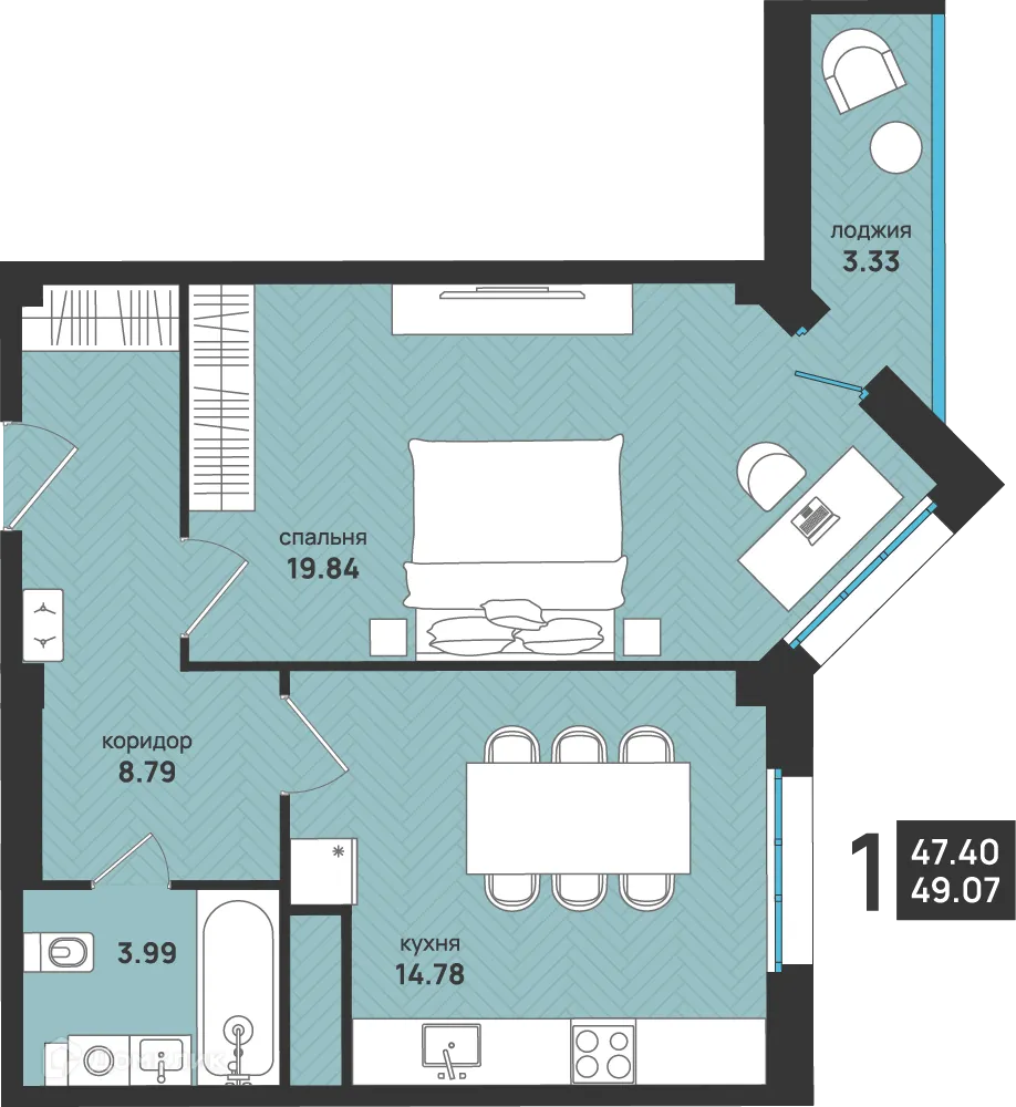 Фото квартиры в ЖК Мегаполис