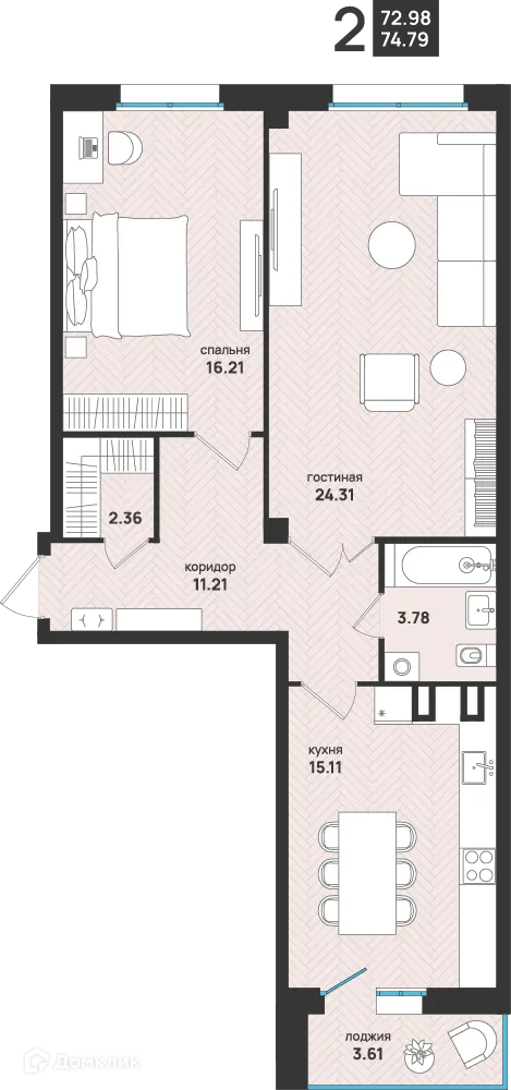 Фото квартиры в ЖК Мегаполис