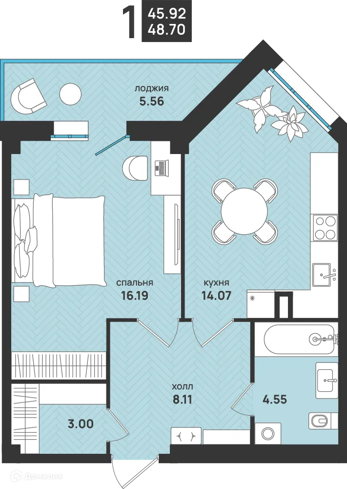 Фото квартиры в ЖК Мегаполис