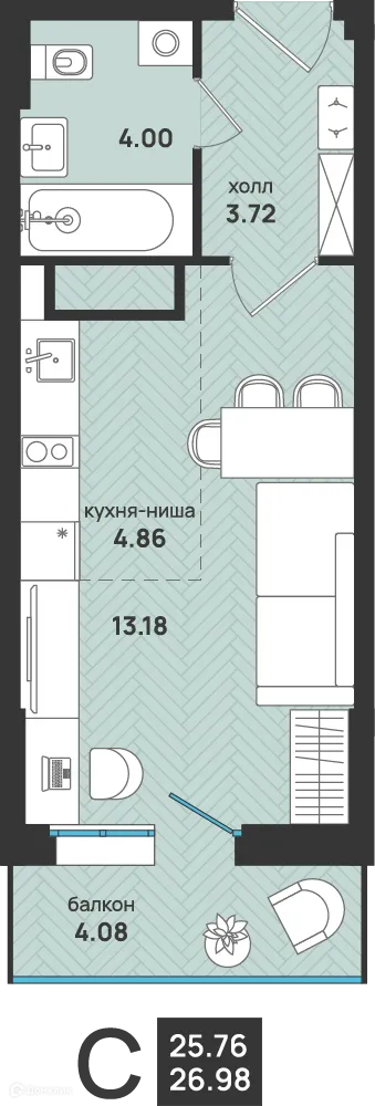 Фото квартиры в ЖК Мегаполис