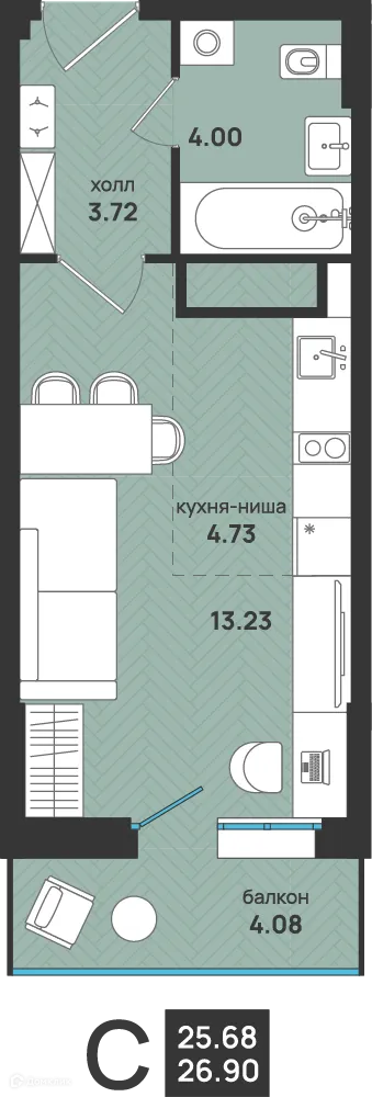 Фото квартиры в ЖК Мегаполис