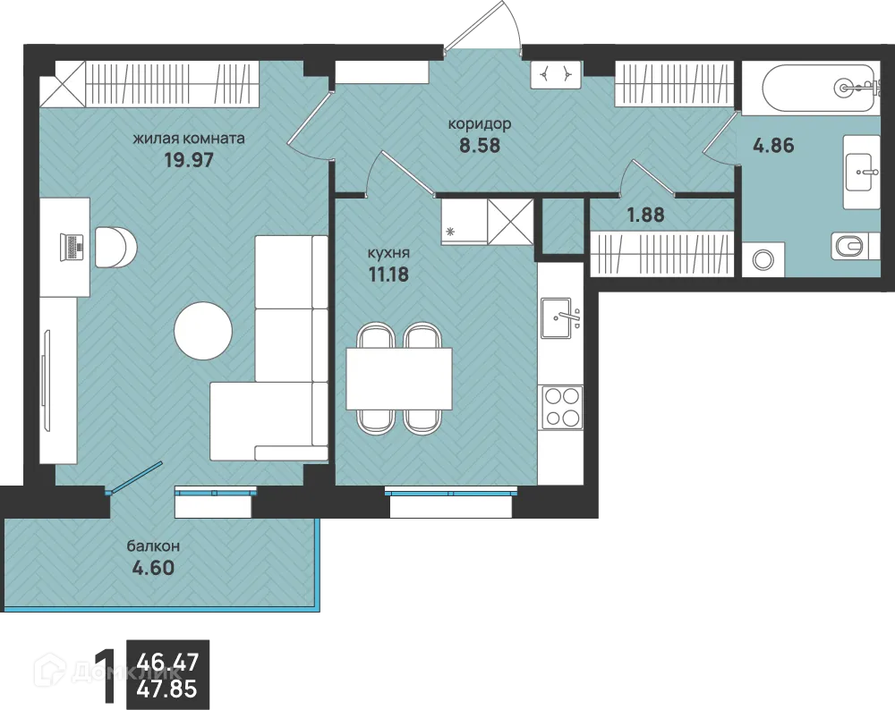 Фото квартиры в ЖК Мегаполис
