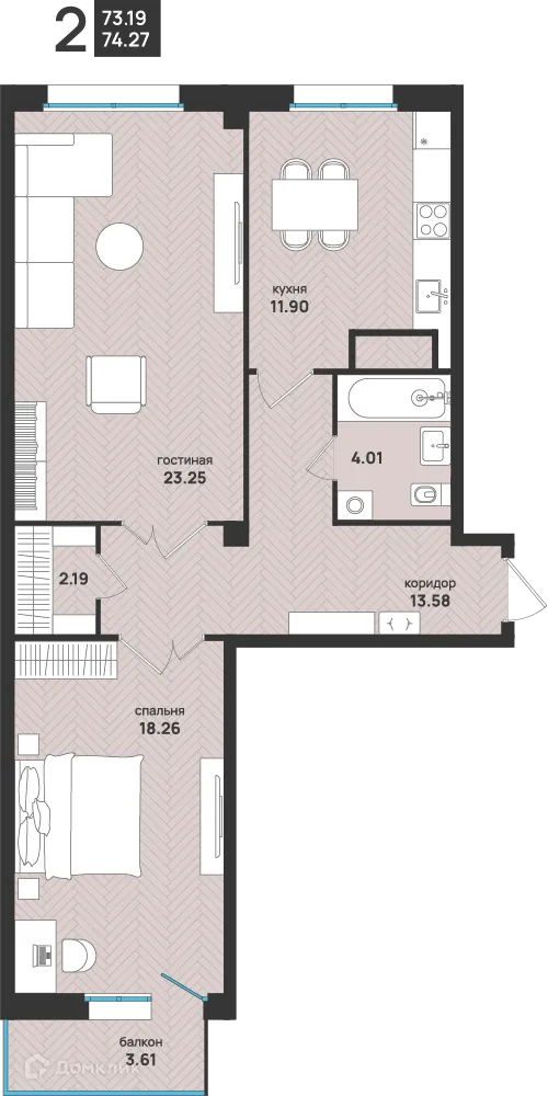 Фото квартиры в ЖК Мегаполис