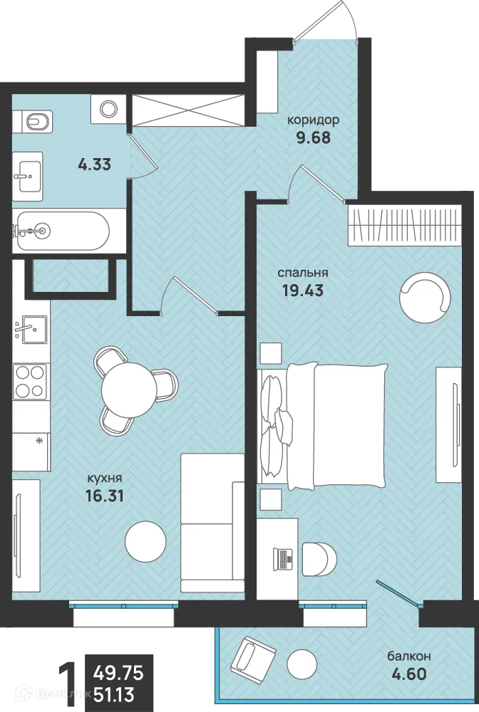Фото квартиры в ЖК Мегаполис