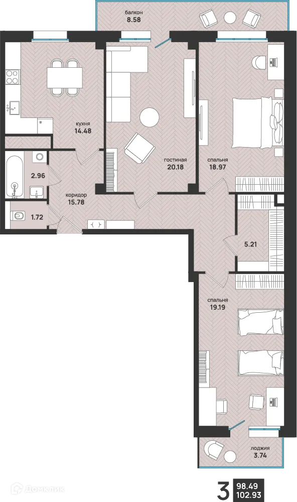 Фото квартиры в ЖК Мегаполис